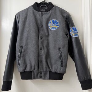 NBA Warrior Gray and Black letterman Jacket